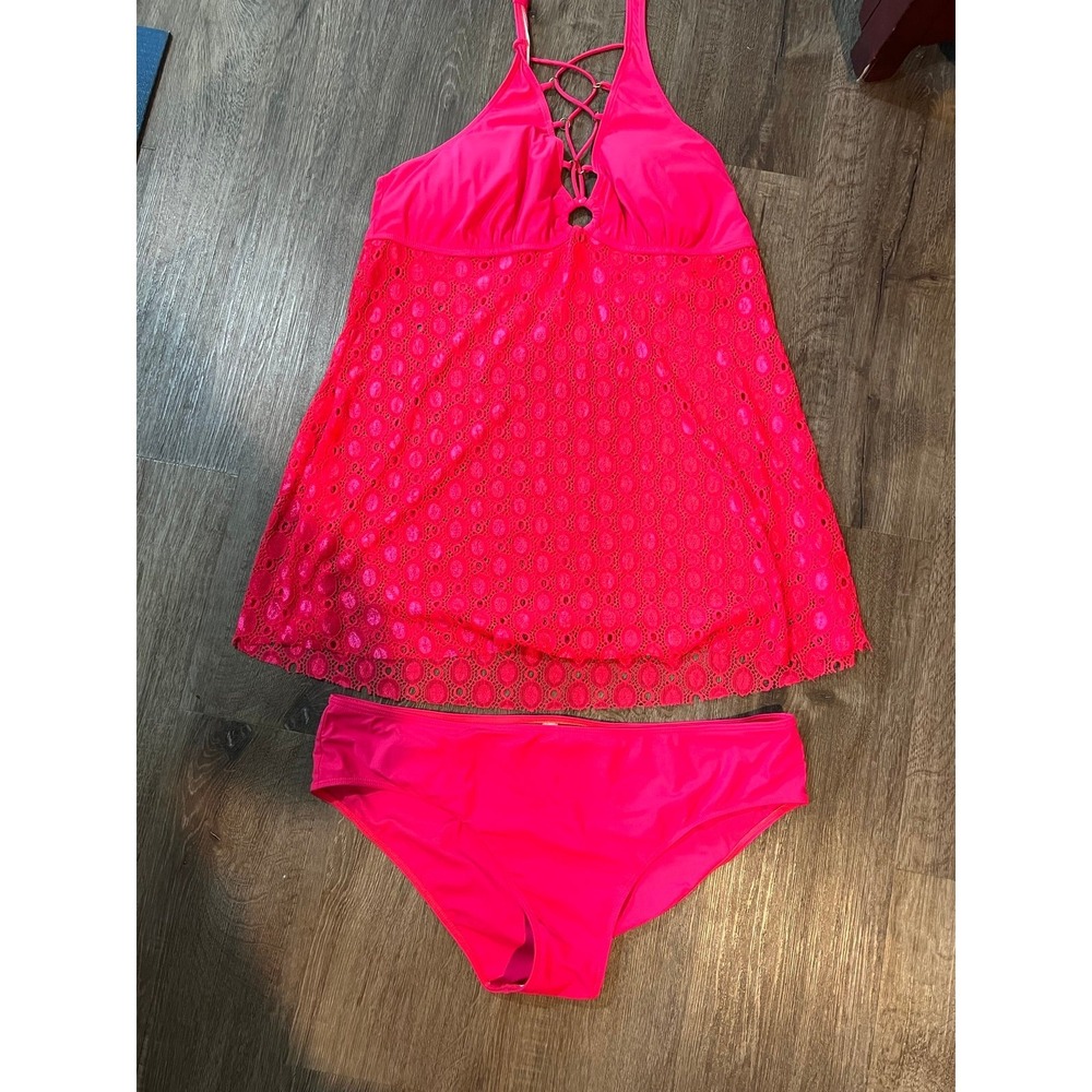 Coral Tankini Swim set size 16
